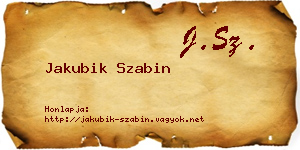 Jakubik Szabin névjegykártya